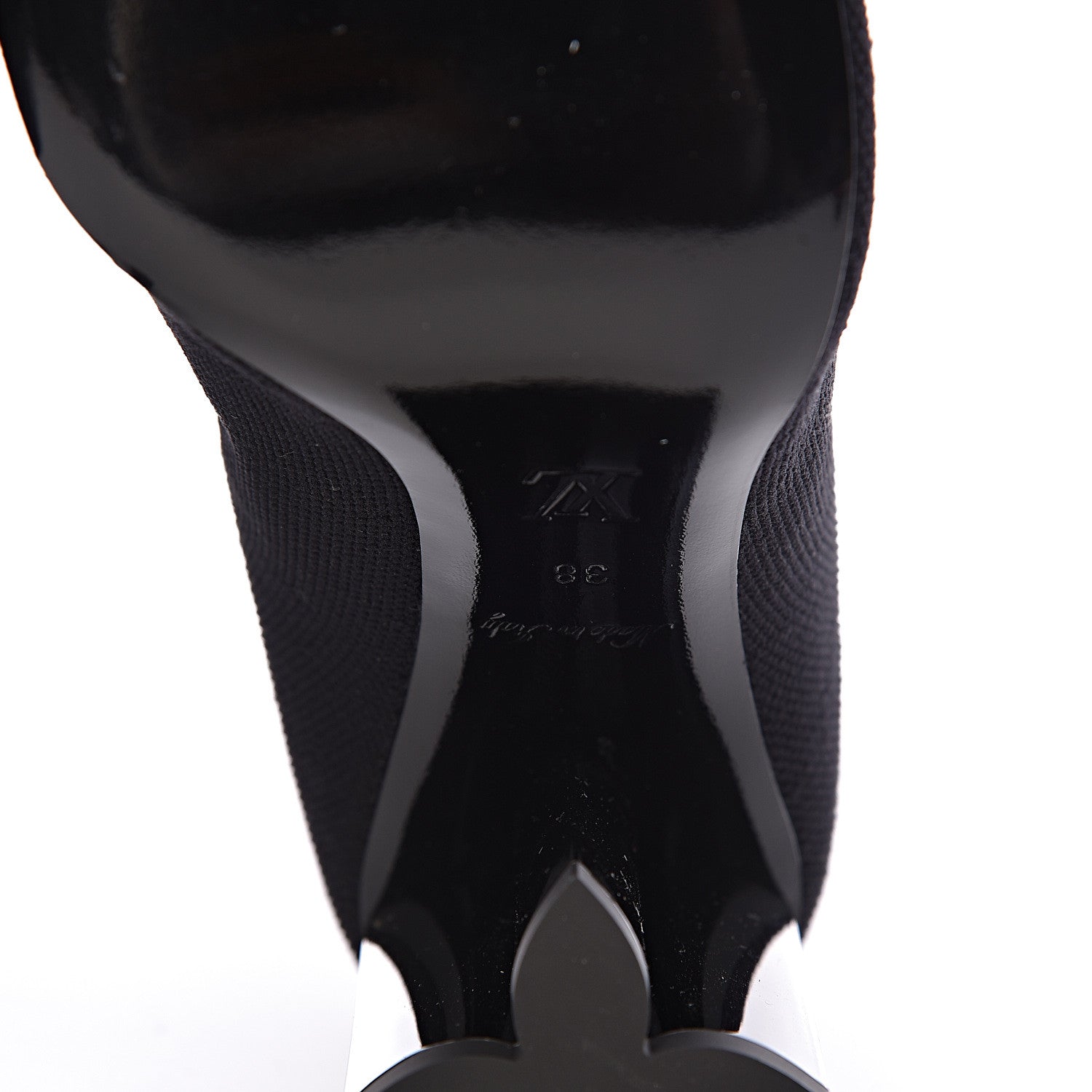 Louis Vuitton Stretch Fabric LV Black Heart Sock Ankle Boots 38 Black 7 of 8