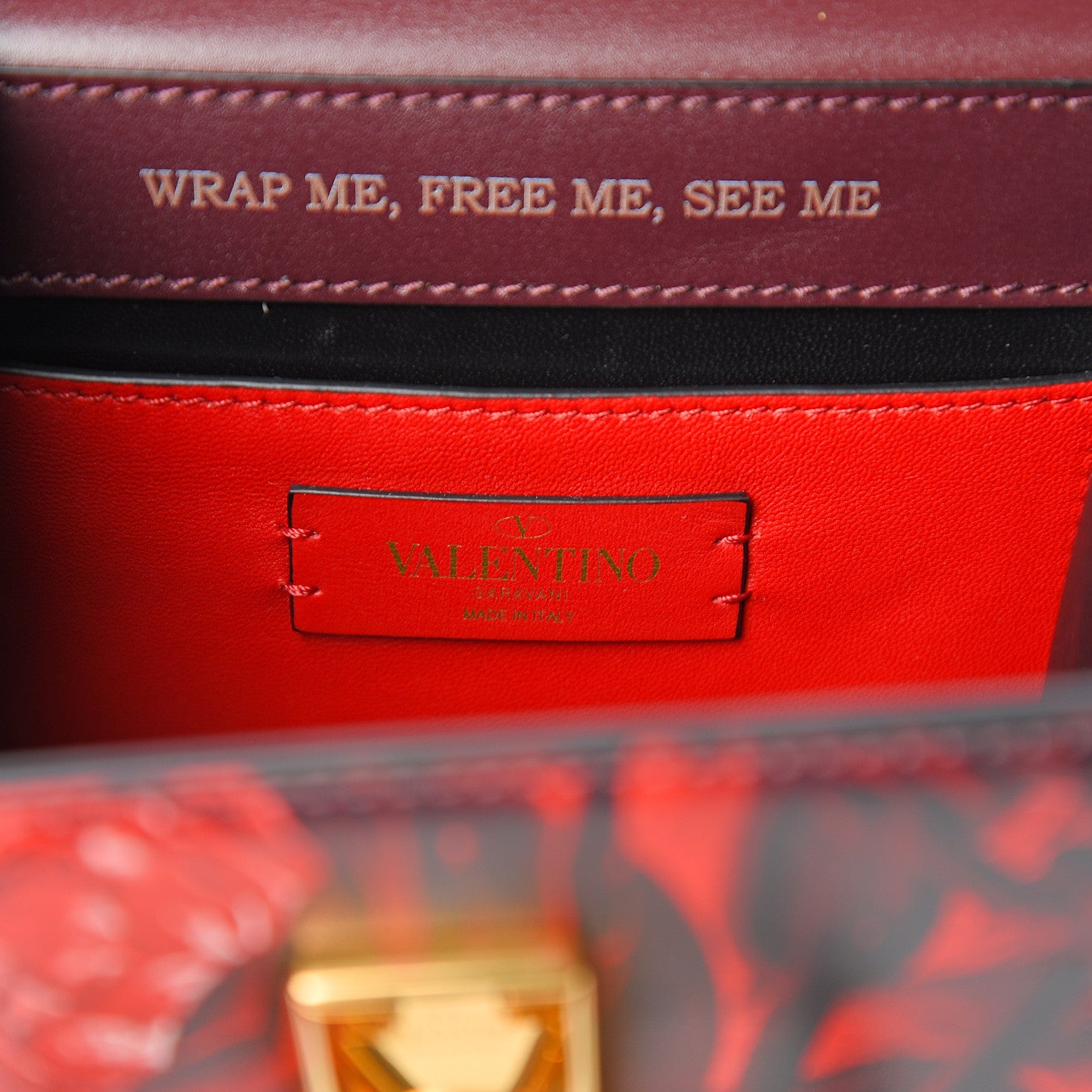 Valentino Garavani X UNDERCOVER Smooth Calfskin Rose Print Small VSling Shoulder Bag Rubin 5 of 12