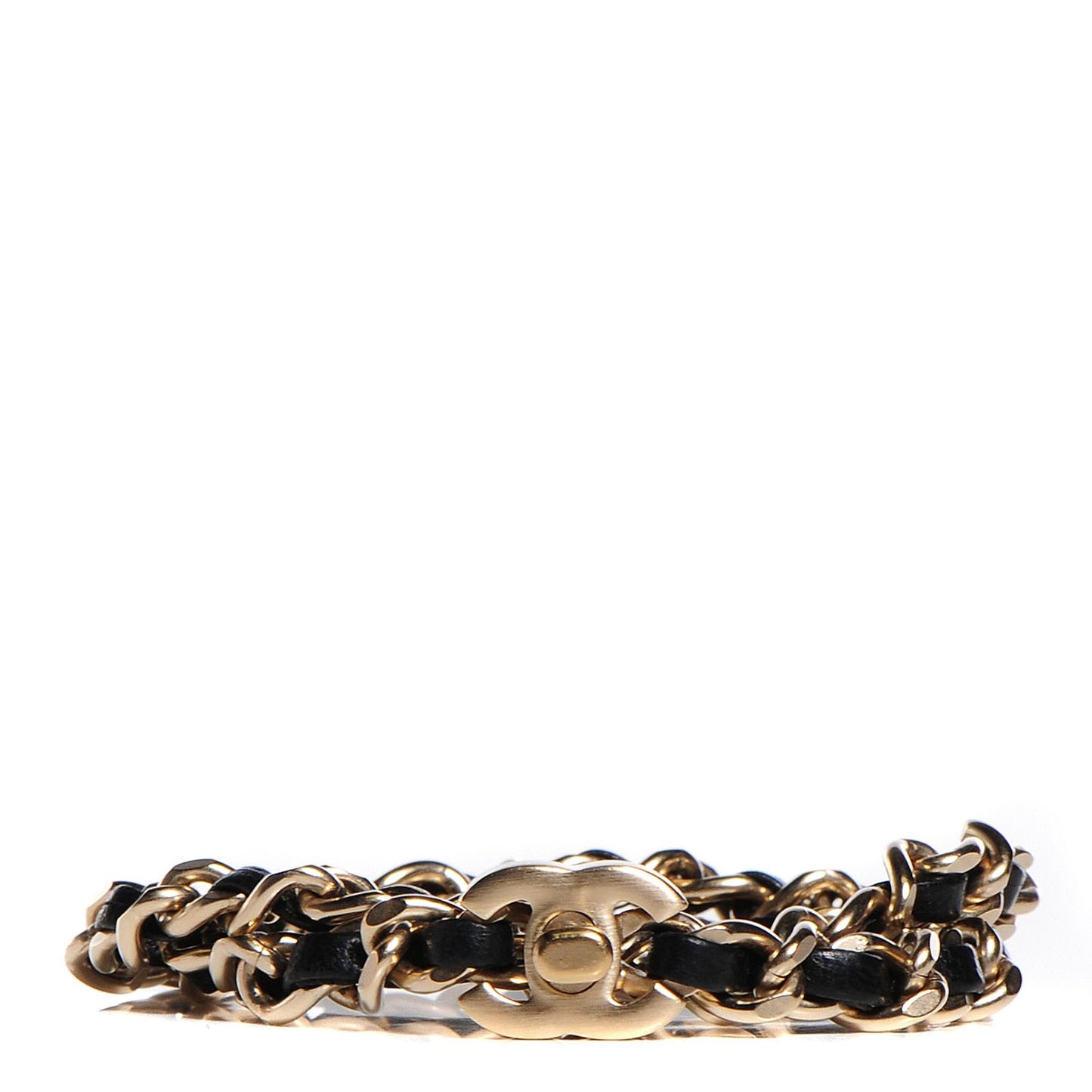 Lambskin CC Chain Bracelet Navy Gold