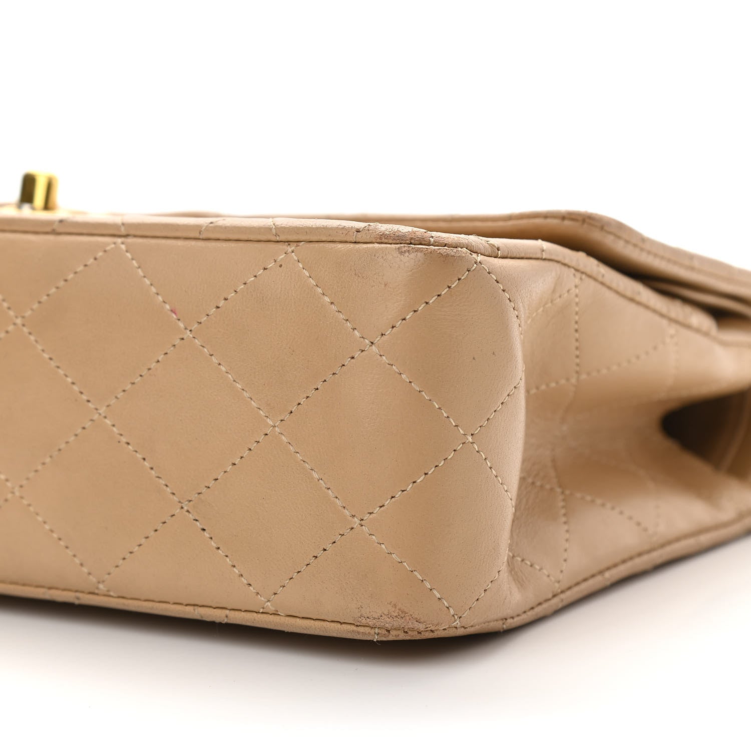 Chanel Lambskin Quilted Medium Double Flap Beige 17 of 17