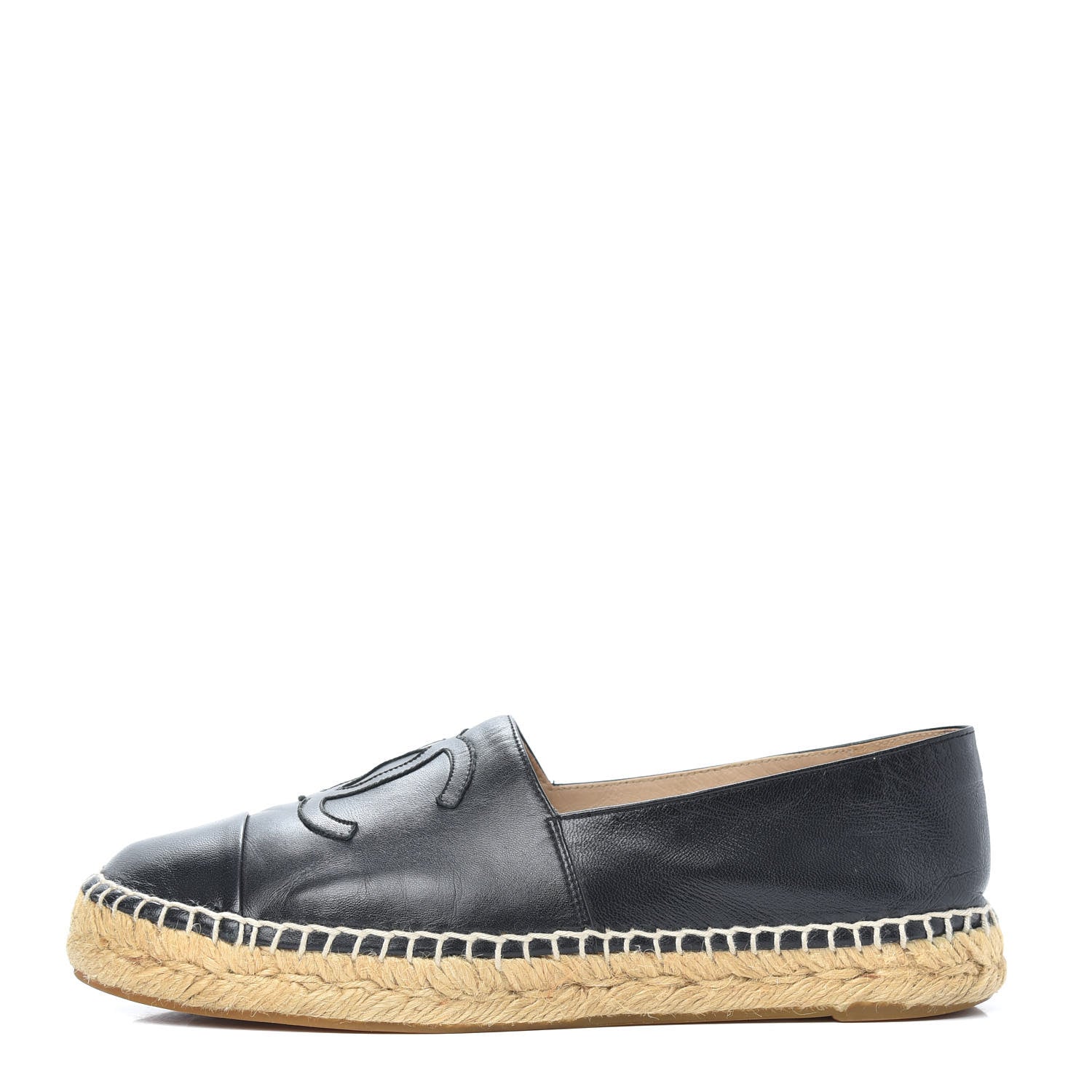 Chanel Lambskin CC Espadrilles 38 Black 1 of 11