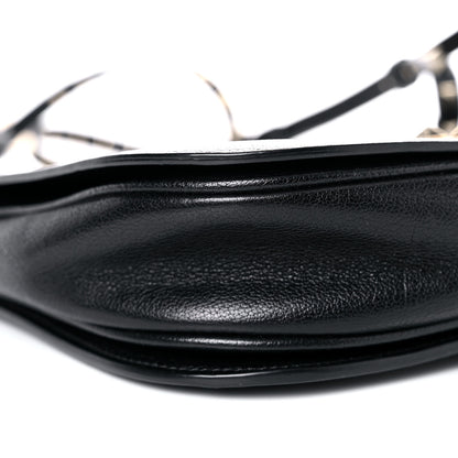 Valentino Garavani Pebbled Calfskin Rockstud Crossbody Saddle Bag Black 6 of 13