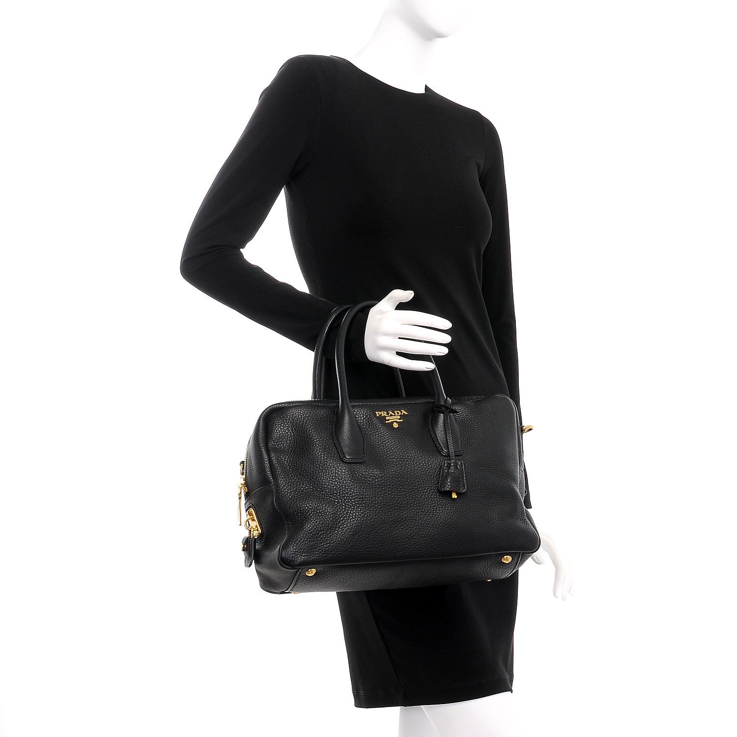 Prada Vitello Daino Shoulder Bag Nero Black 3 of 9