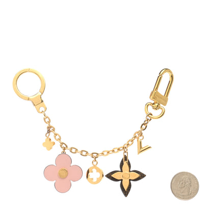 Louis Vuitton Brass Monogram Blooming Flowers Bag Charm Key Holder Rose Ballerine 2 of 4