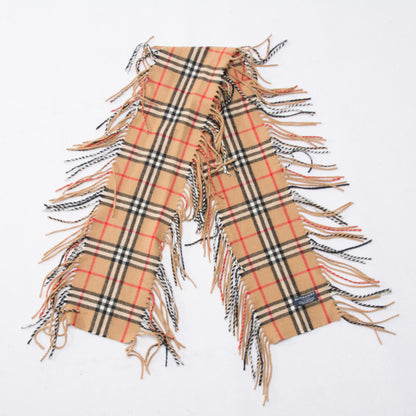Burberry Cashmere House Check Fringe Scarf Camel 3 of 4