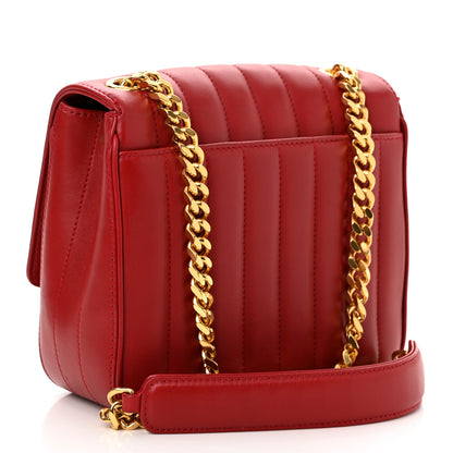 Saint Laurent Lambskin Matelasse Monogram Medium Vicky Chain Bag Rouge Eros 3 of 12