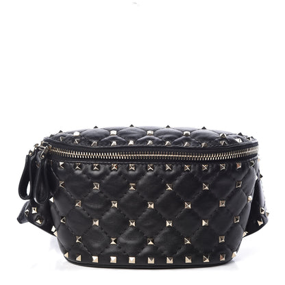 Valentino Garavani Lambskin Rockstud Spike Belt Bag Black 1 of 8