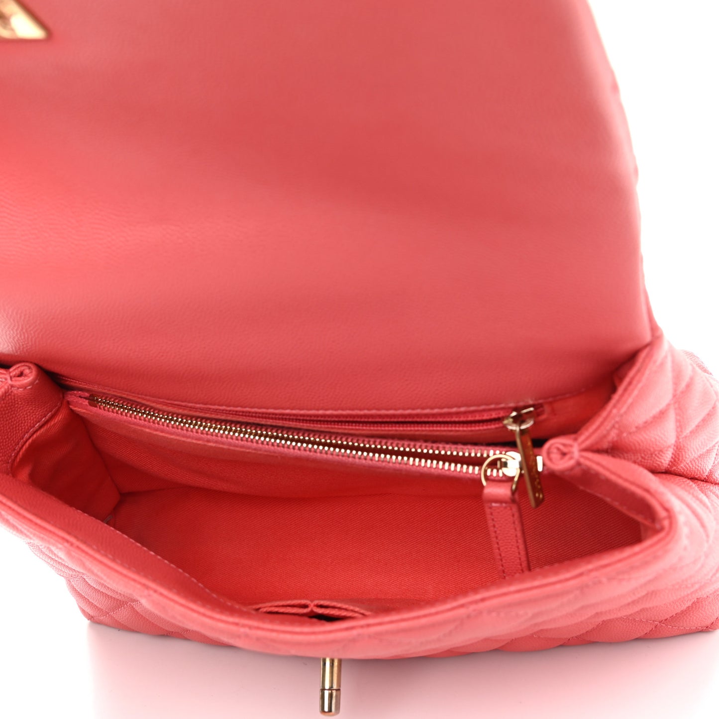Caviar Quilted Small Coco Handle Flap Pink