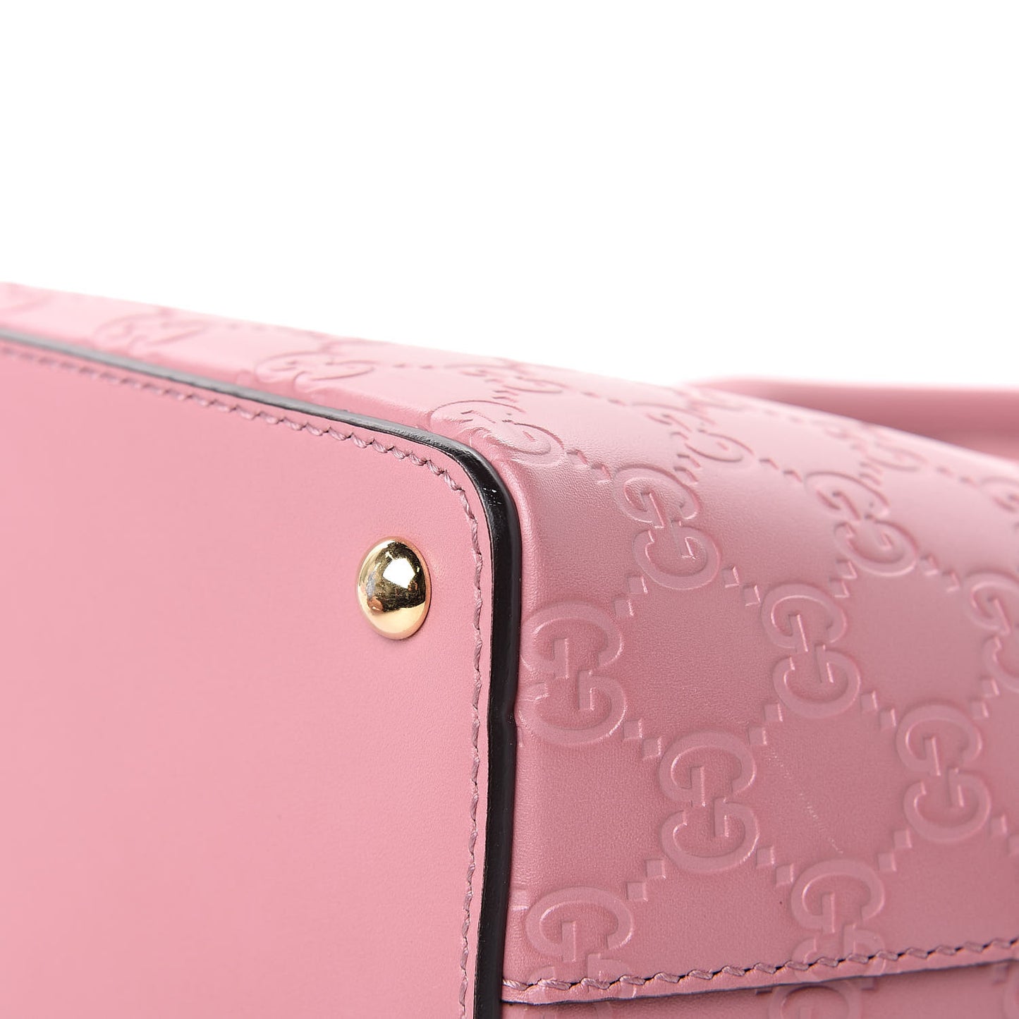 Guccissima Signature Small Zippered Bucket Tote Rose Baby Candy