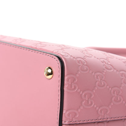 Gucci Guccissima Signature Small Zippered Bucket Tote Rose Baby Candy 11 of 13