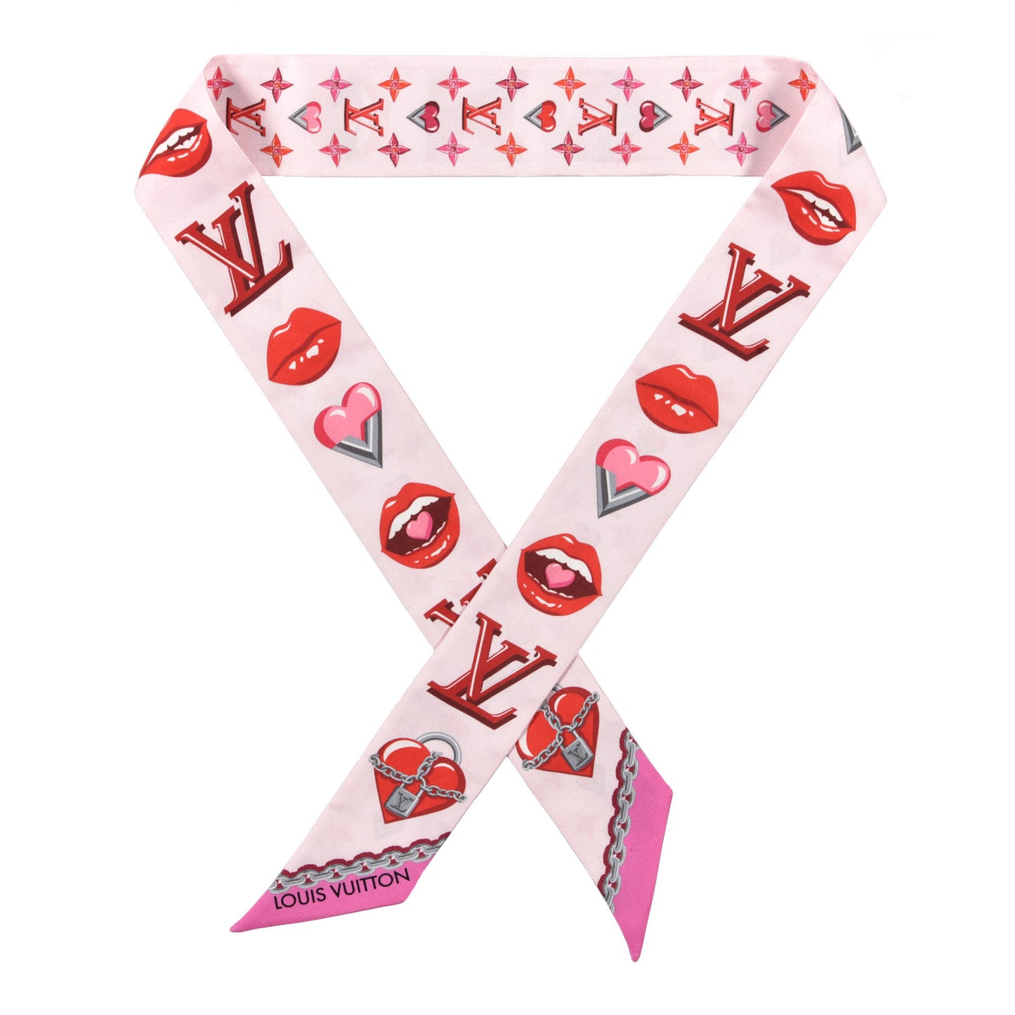 Silk Lucky Monogram BB Bandeau Rose Pop