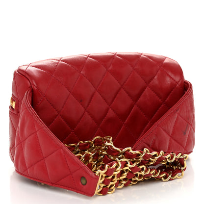 Chanel Lambskin Quilted CC Medallion Waist Belt Bag Red 3 of 12