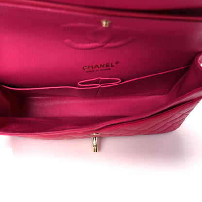 Chanel Lambskin Quilted Medium Double Flap Dark Pink 5 of 21