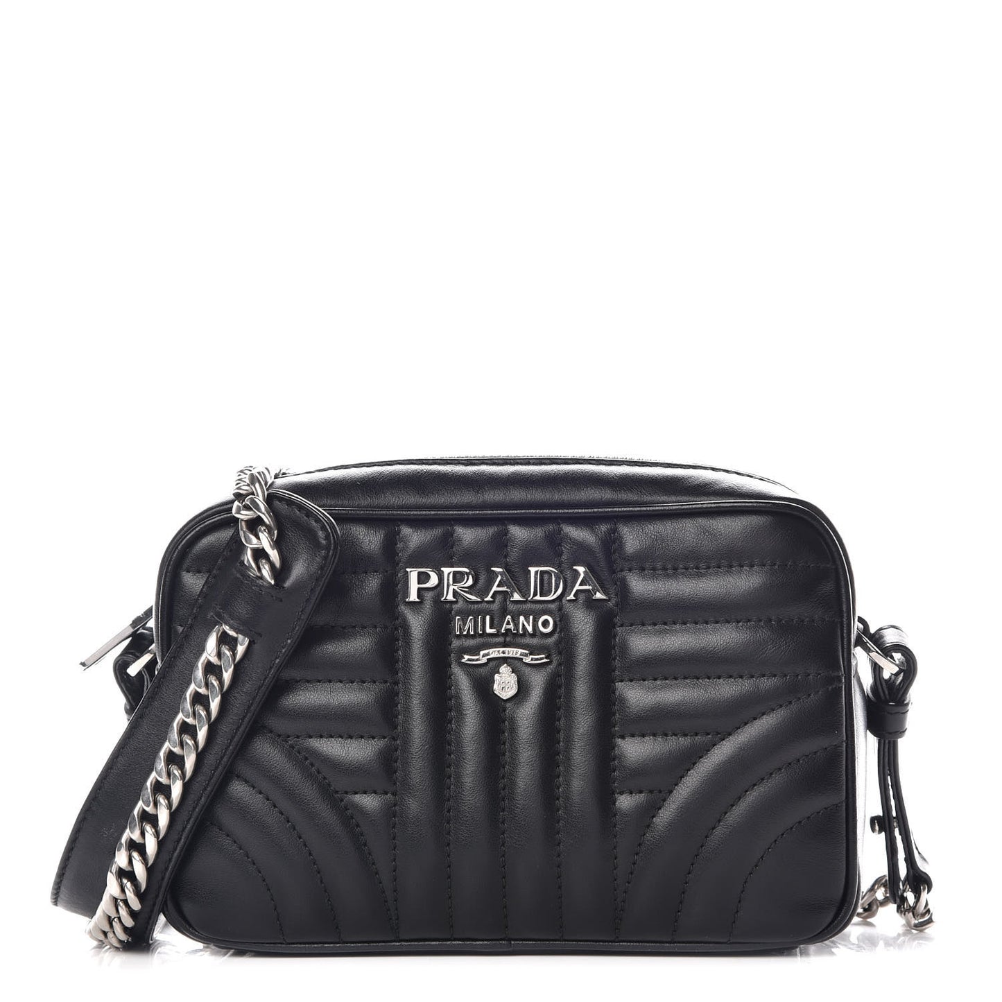 Soft Calfskin Diagramme Crossbody Bag Black