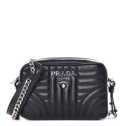 Prada Soft Calfskin Diagramme Crossbody Bag Black 1 of 9