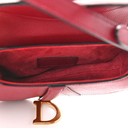 Christian Dior Grained Calfskin Mini Saddle Bag Red 5 of 9
