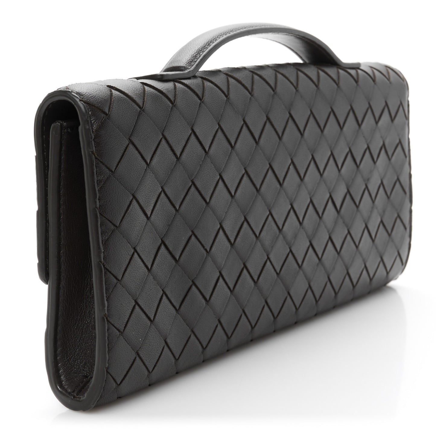 Nappa Intrecciato Long Andiamo Top Handle Clutch Fondant