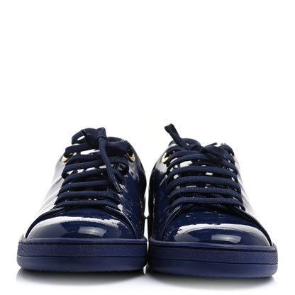 Louis Vuitton Patent Calfskin Frontrow Sneakers 38.5 Blue Nuit 2 of 8
