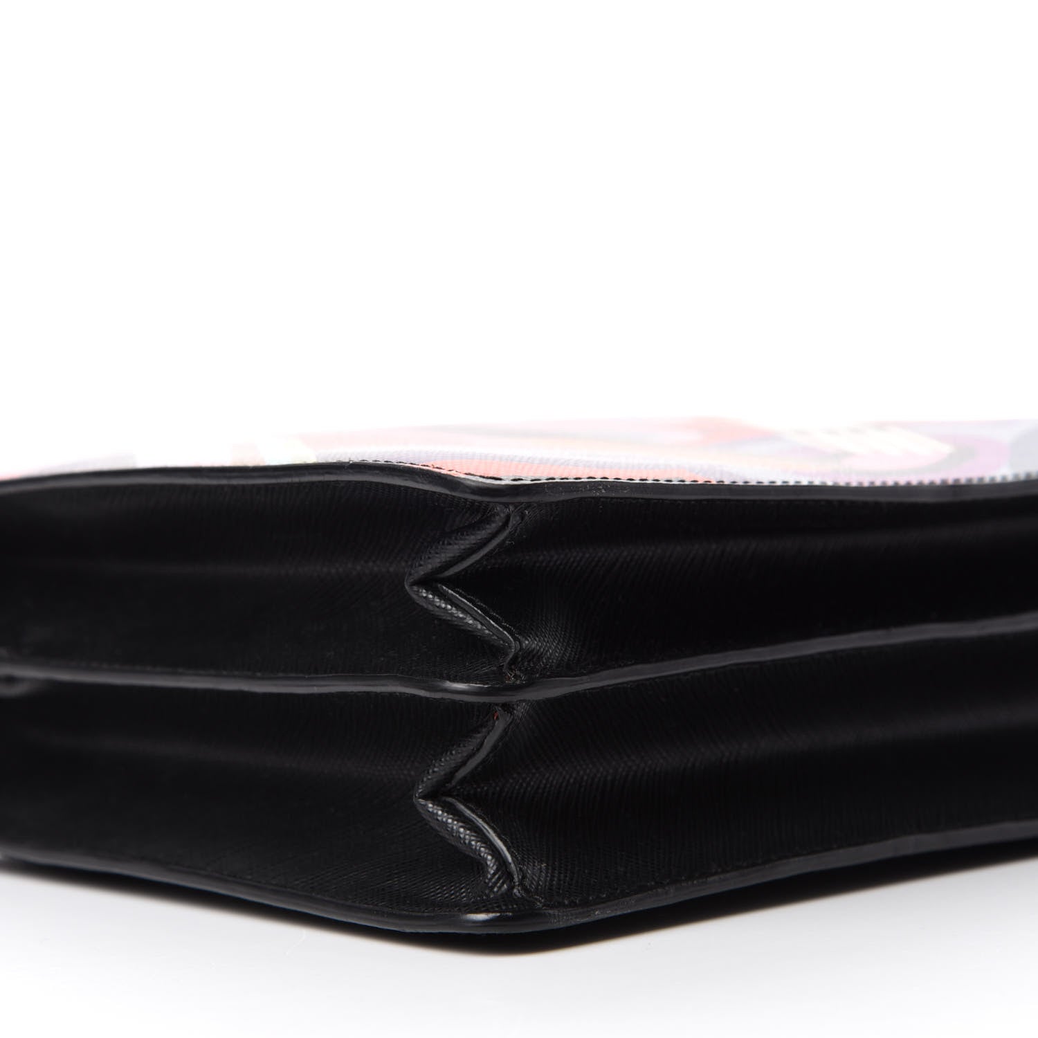 Prada Saffiano Lipstick Print Shoulder Bag Black Multicolor 6 of 9