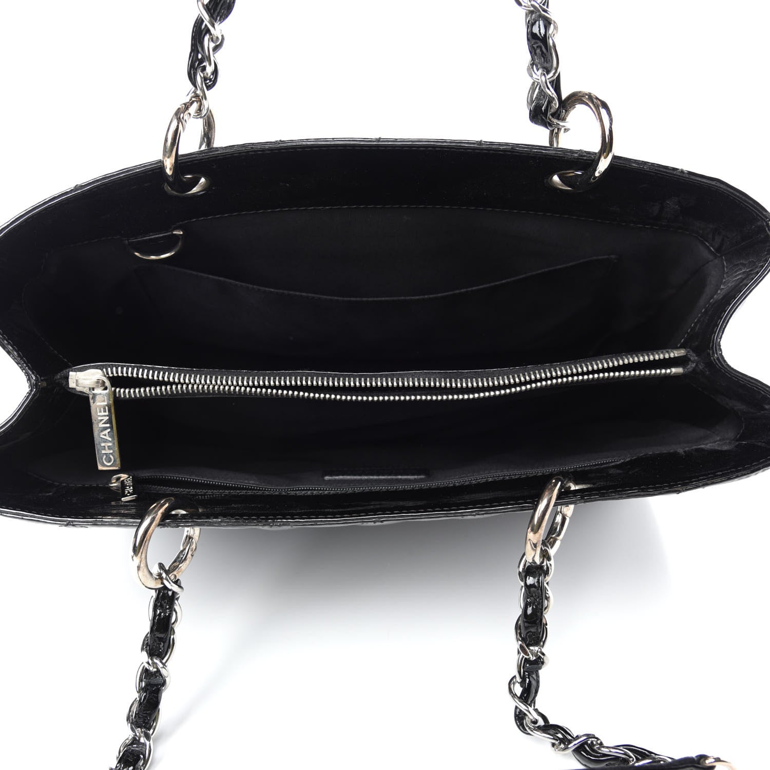 Chanel Patent Grand Shopping Tote GST Black 5 of 13