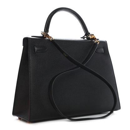 Hermes Epsom Kelly Sellier 32 Black 2 of 9