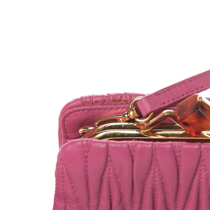 Miu Miu Nappa Matelasse Kisslock Frame Crossbody Bag Fuxia 16 of 16
