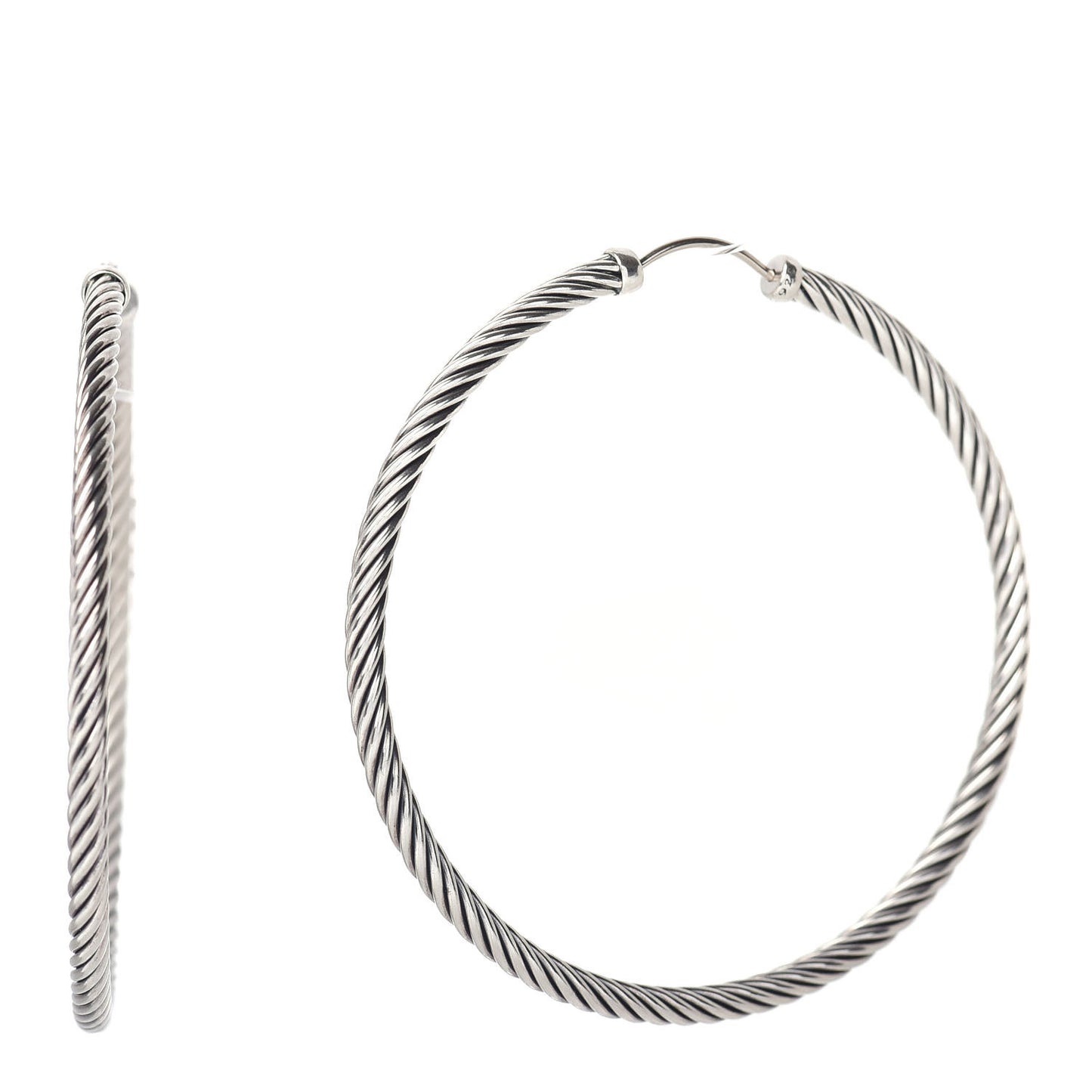 Sterling Silver Extra Large Cable Classics Hoop Earrings