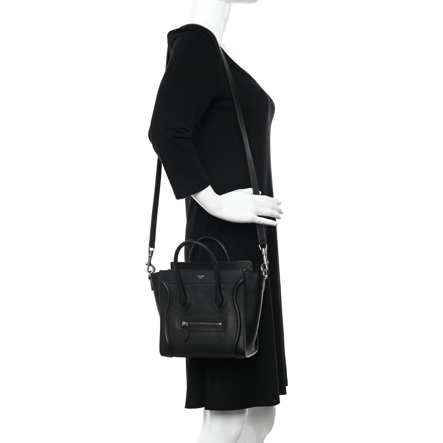 Drummed Calfskin Nano Luggage Black