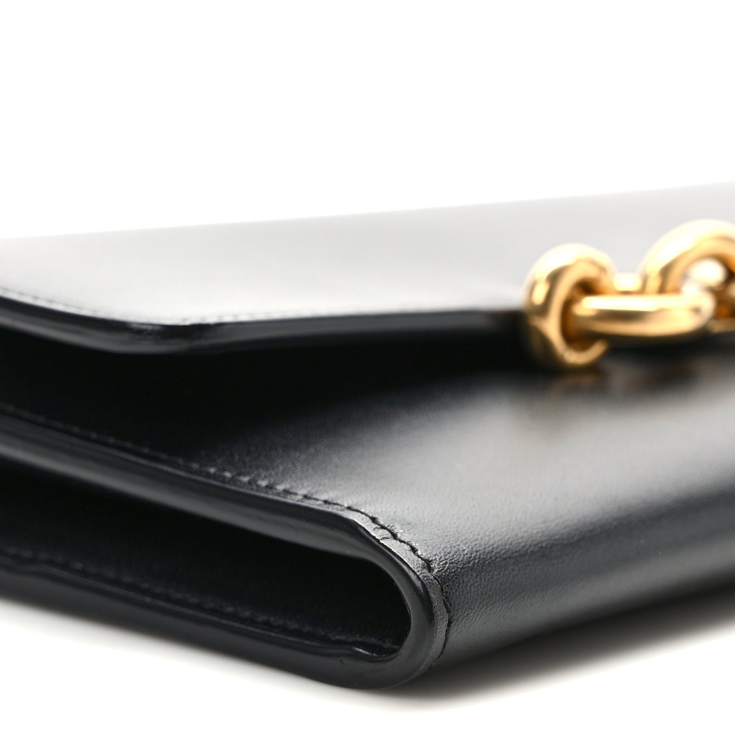 Smooth Calfskin Le Maillon Chain Wallet Black
