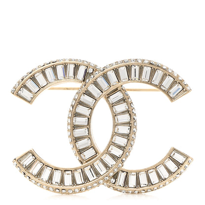Chanel Baguette Crystal CC Brooch Gold 1 of 4
