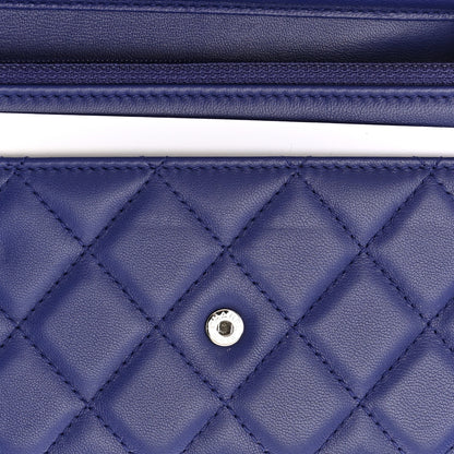 Chanel Lambskin Quilted Wallet On Chain WOC Blue 12 of 16
