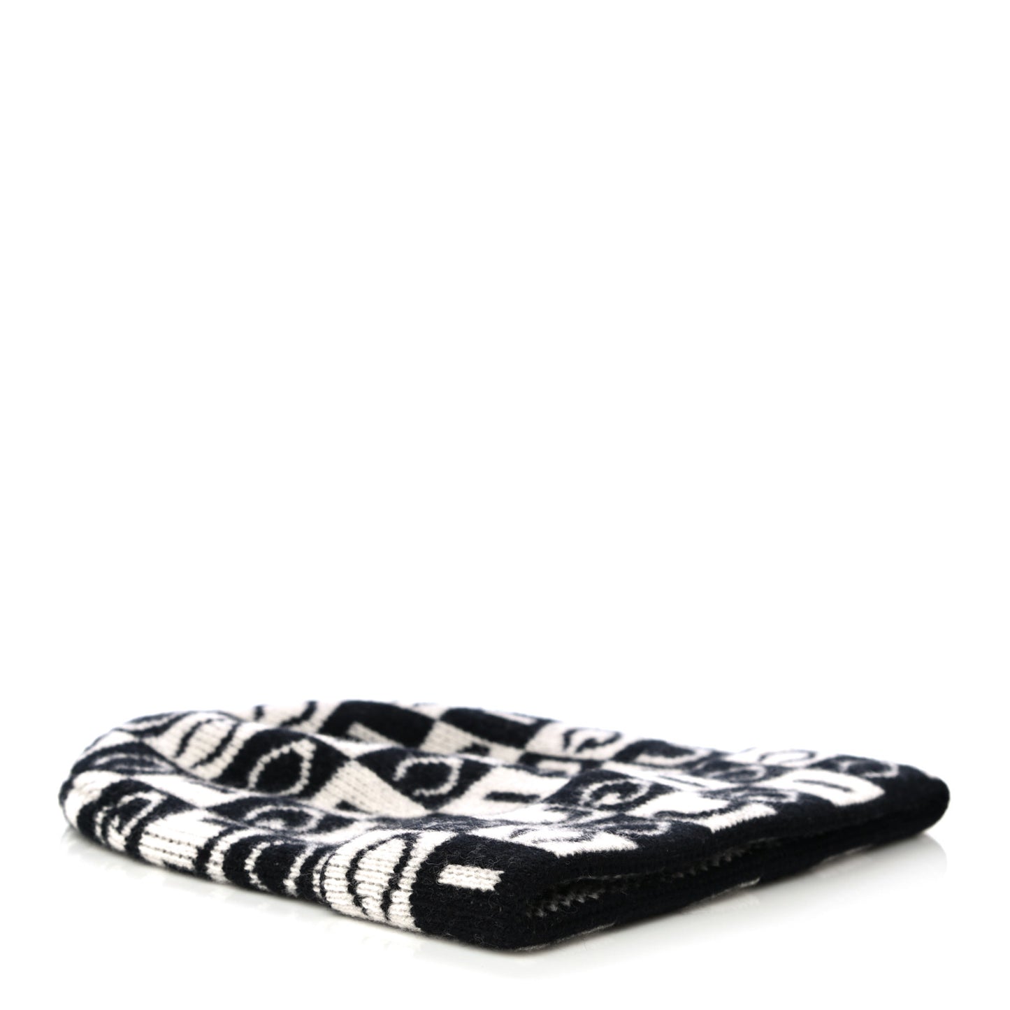 Wool Appside Beanie L Black Ivory