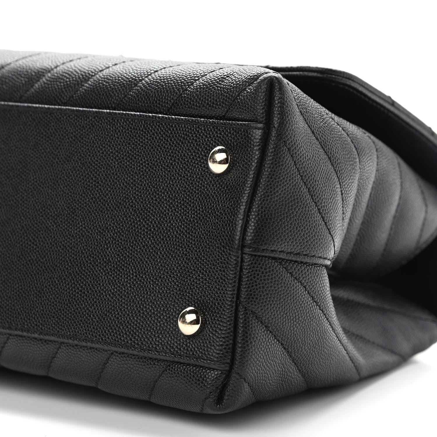 Chanel Caviar Chevron Quilted Small Coco Handle Flap Black 9 of 11
