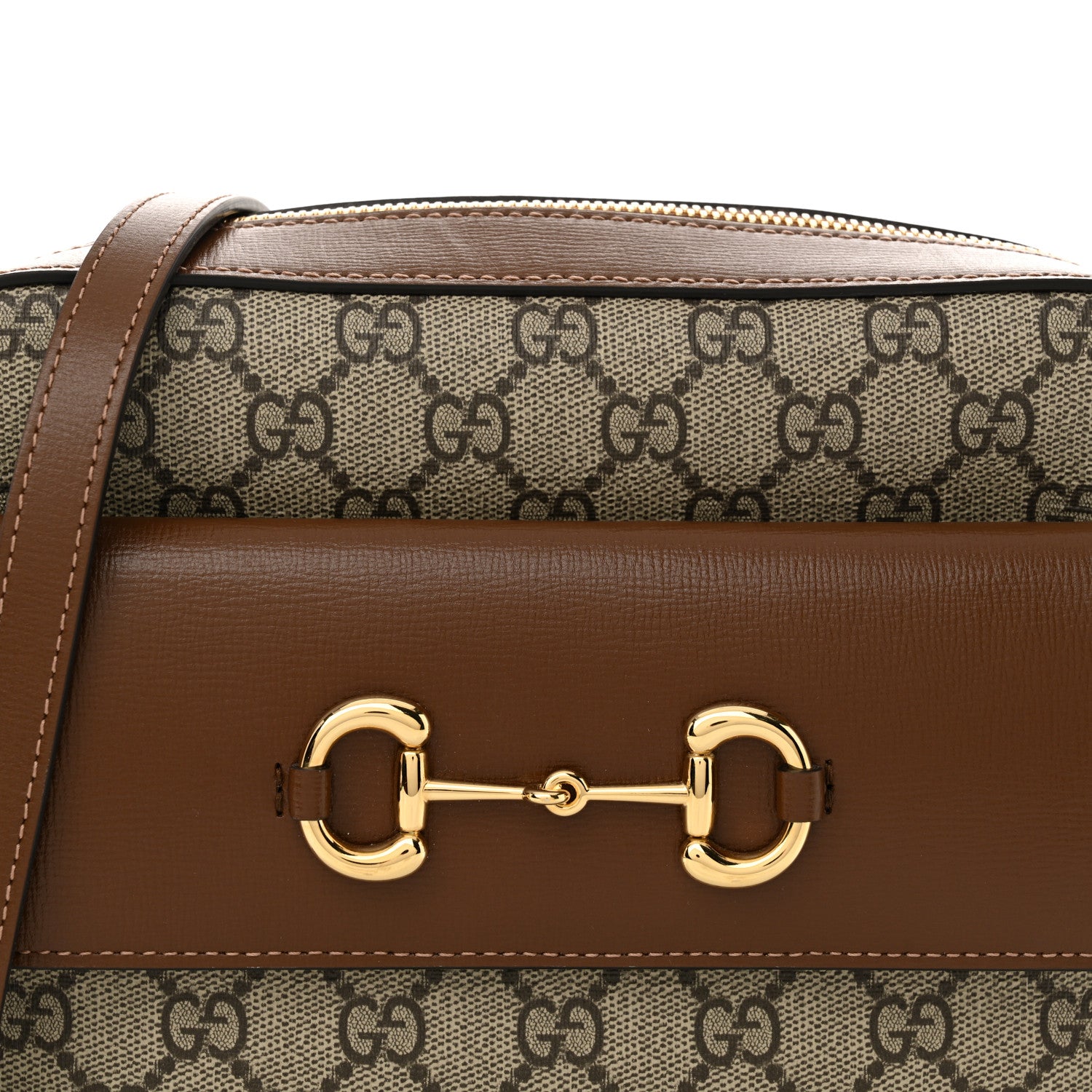 Gucci GG Supreme Monogram Small Horsebit 1955 Shoulder Bag Beige Brown Sugar 8 of 12