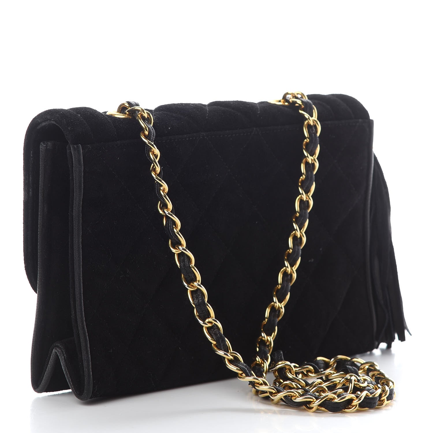 Chanel Suede Tassel Flap Black 2 of 10