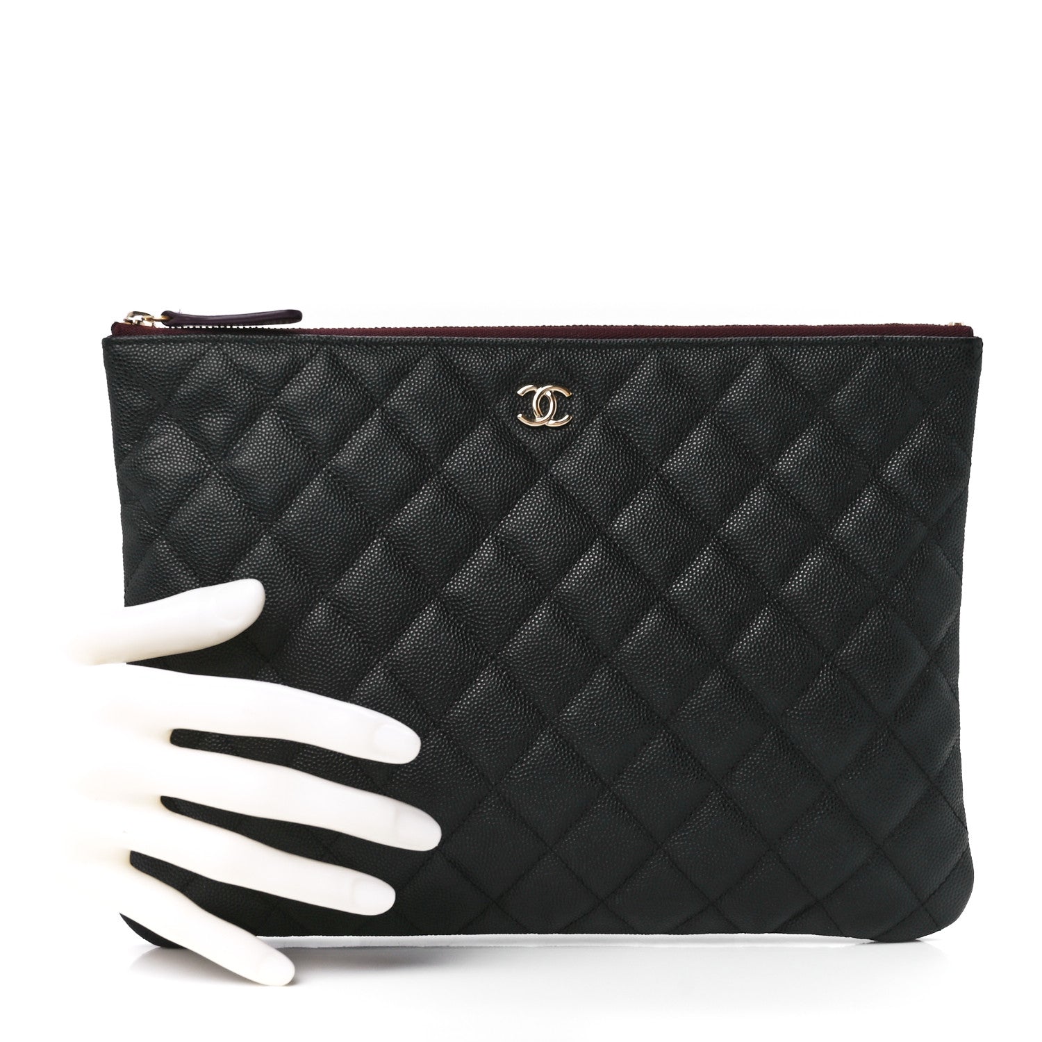 Chanel Caviar Quilted Medium Cosmetic Case Black 2 of 11