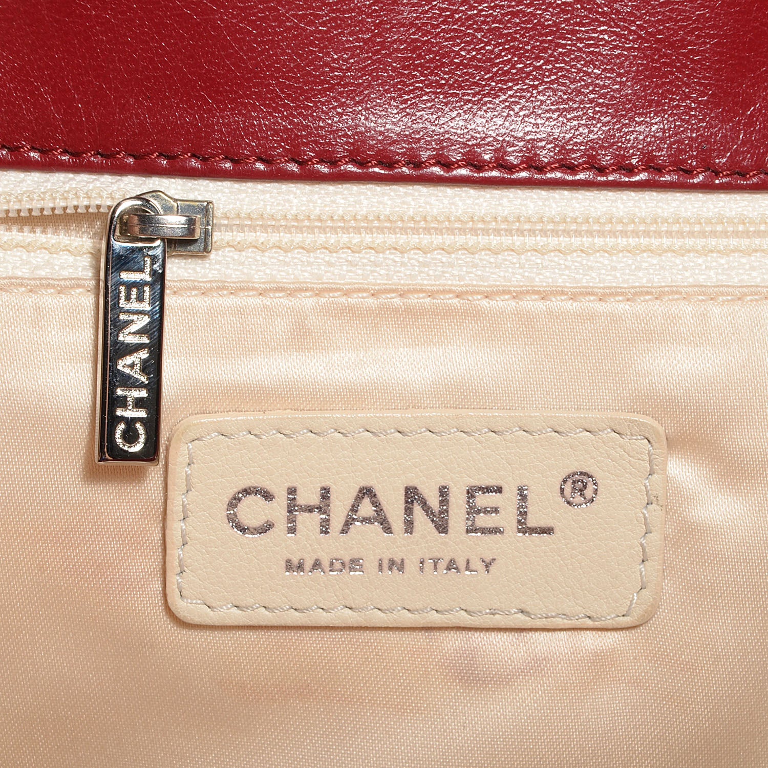 Chanel Lambskin Quilted North South Large Tote Red 6 of 8
