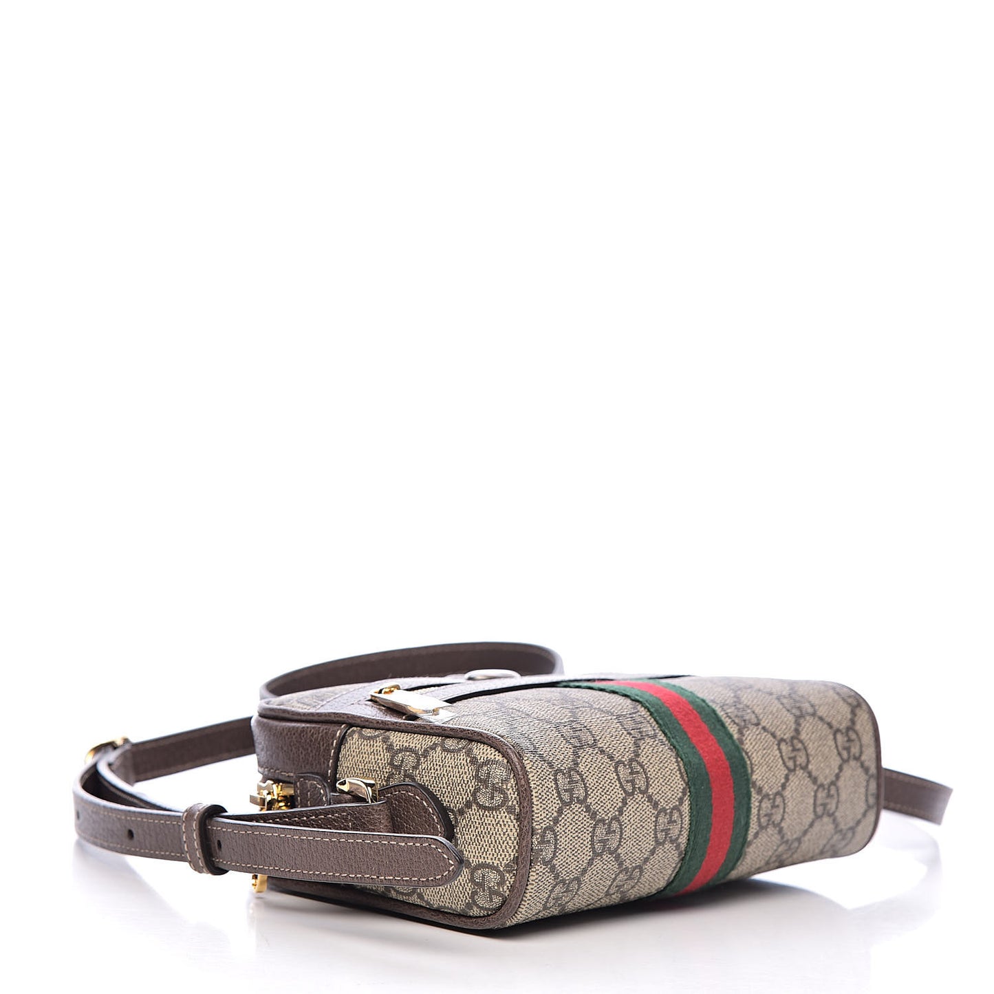 GG Supreme Monogram Web Mini Ophidia Shoulder Bag Brown