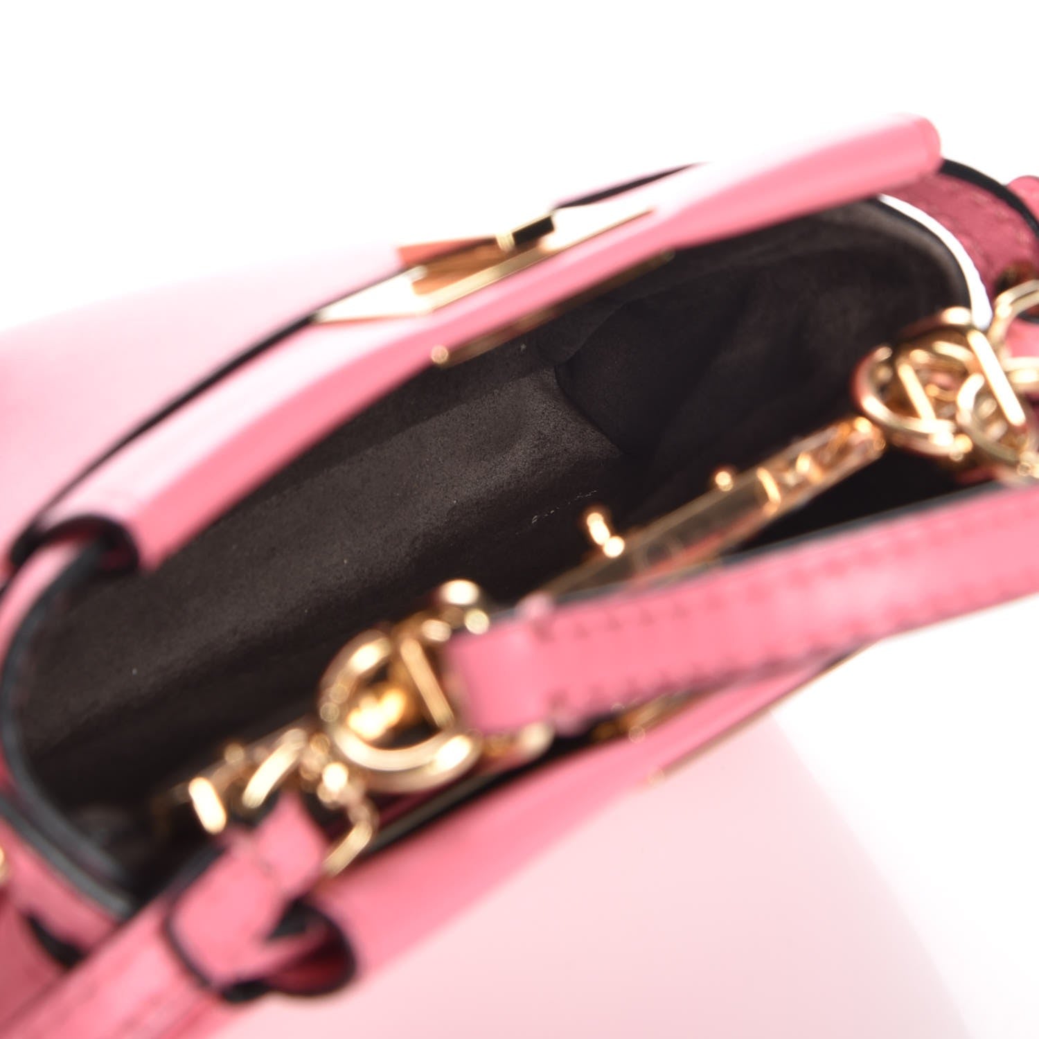 Fendi Shiny Nappa Micro Peekaboo Iconic Satchel Rosa Fluo 5 of 10