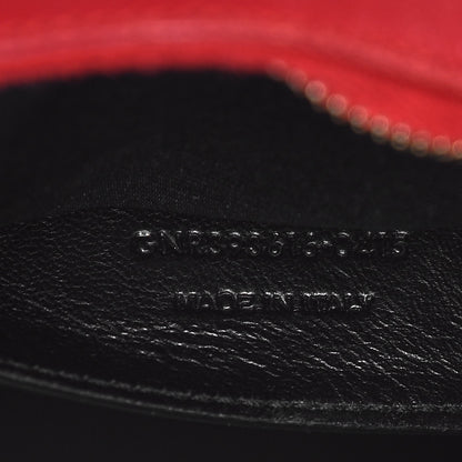 Saint Laurent Lambskin Matelasse Chevron Classic Monogram Shoulder Bag Red 7 of 11