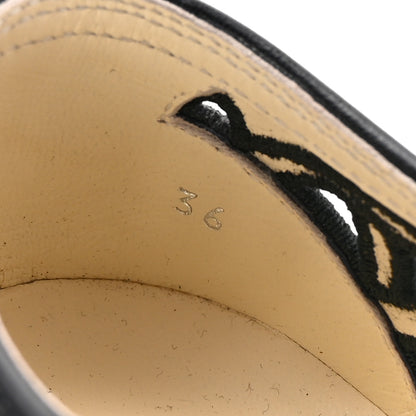 Chanel Calfskin Hollow Out Flower Sneakers 36 Black 10 of 11