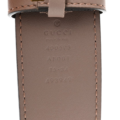 Gucci Calfskin Double G 40mm Belt 85 34 Porcelain Rose 3 of 5