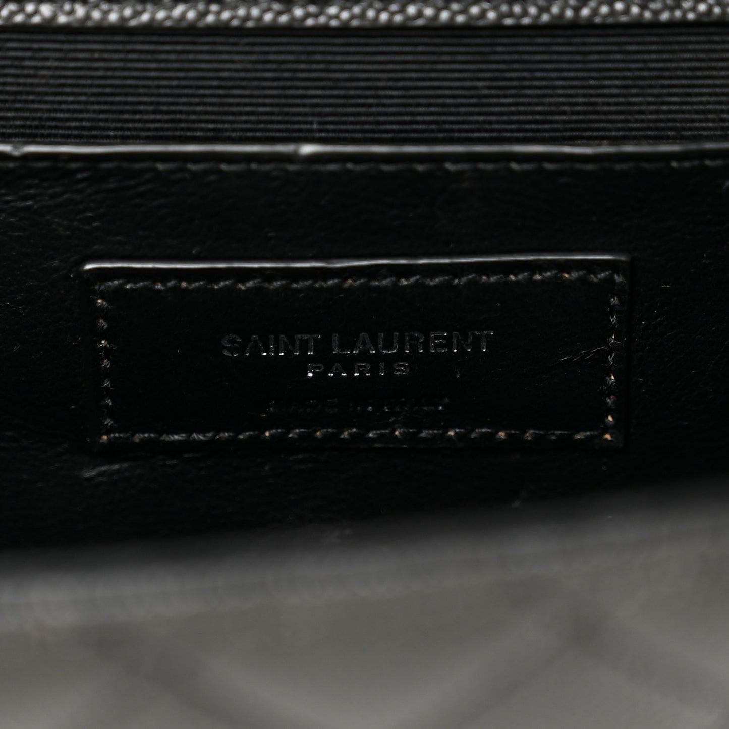 Grain De Poudre Textured Mixed Matelasse Triquilt Medium Monogram Satchel Black