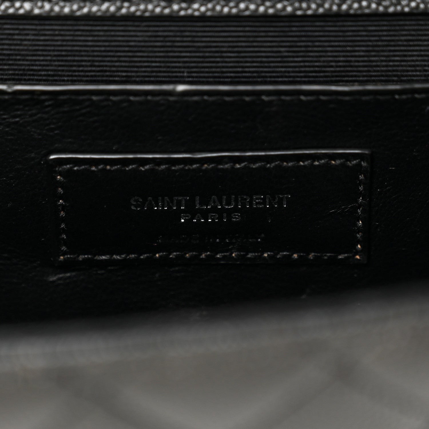 Saint Laurent Grain De Poudre Textured Mixed Matelasse Triquilt Medium Monogram Satchel Black 6 of 10