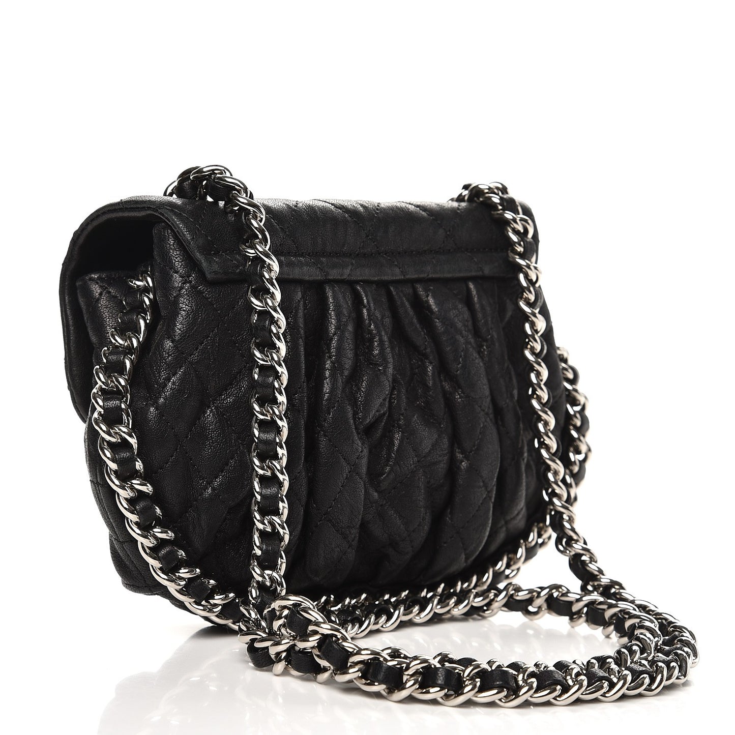 Washed Lambskin Mini Chain Around Messenger Black