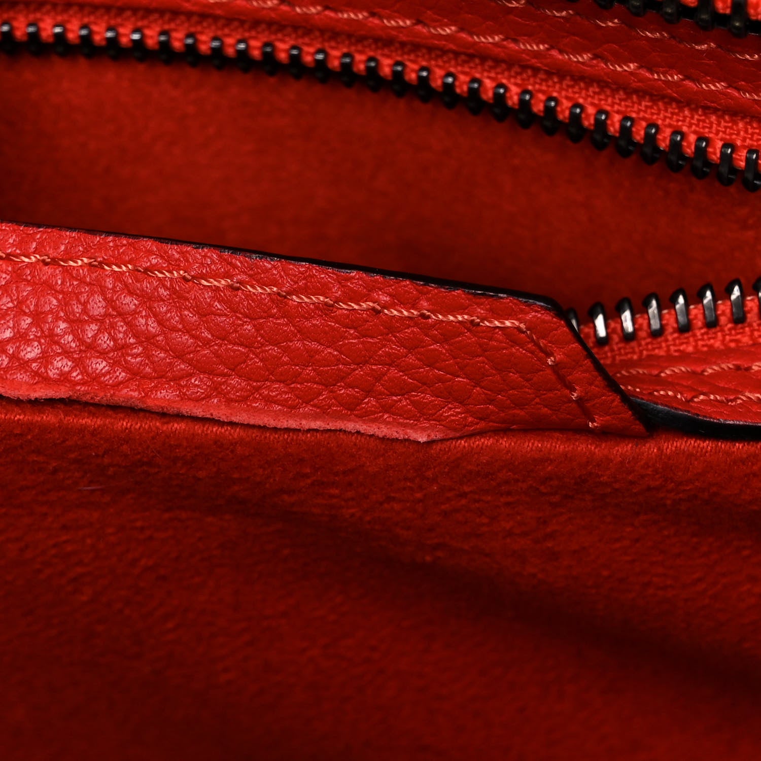 Celine Drummed Calfskin Micro Luggage Coquelicot 10 of 10