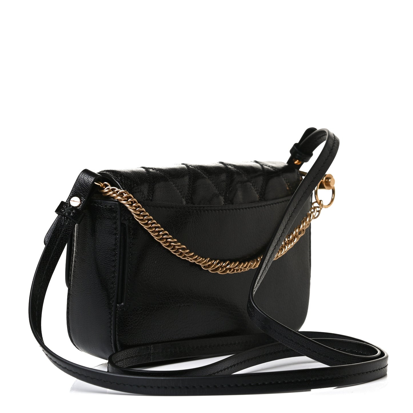 Goatskin Quilted GV3 Mini Pocket Convertible Bag Black