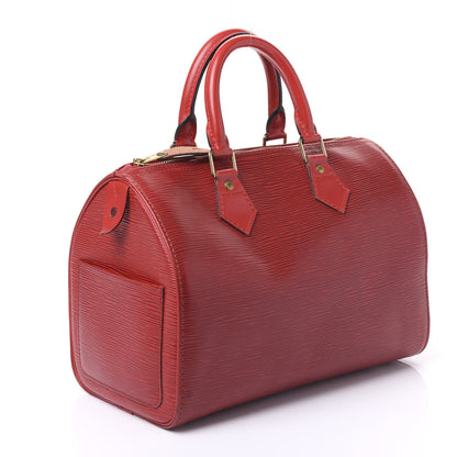 Louis Vuitton Epi Speedy 25 Castillan Red 2 of 10