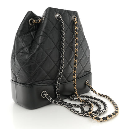 Chanel Aged Calfskin Quilted Small Gabrielle Backpack Black 3 of 11