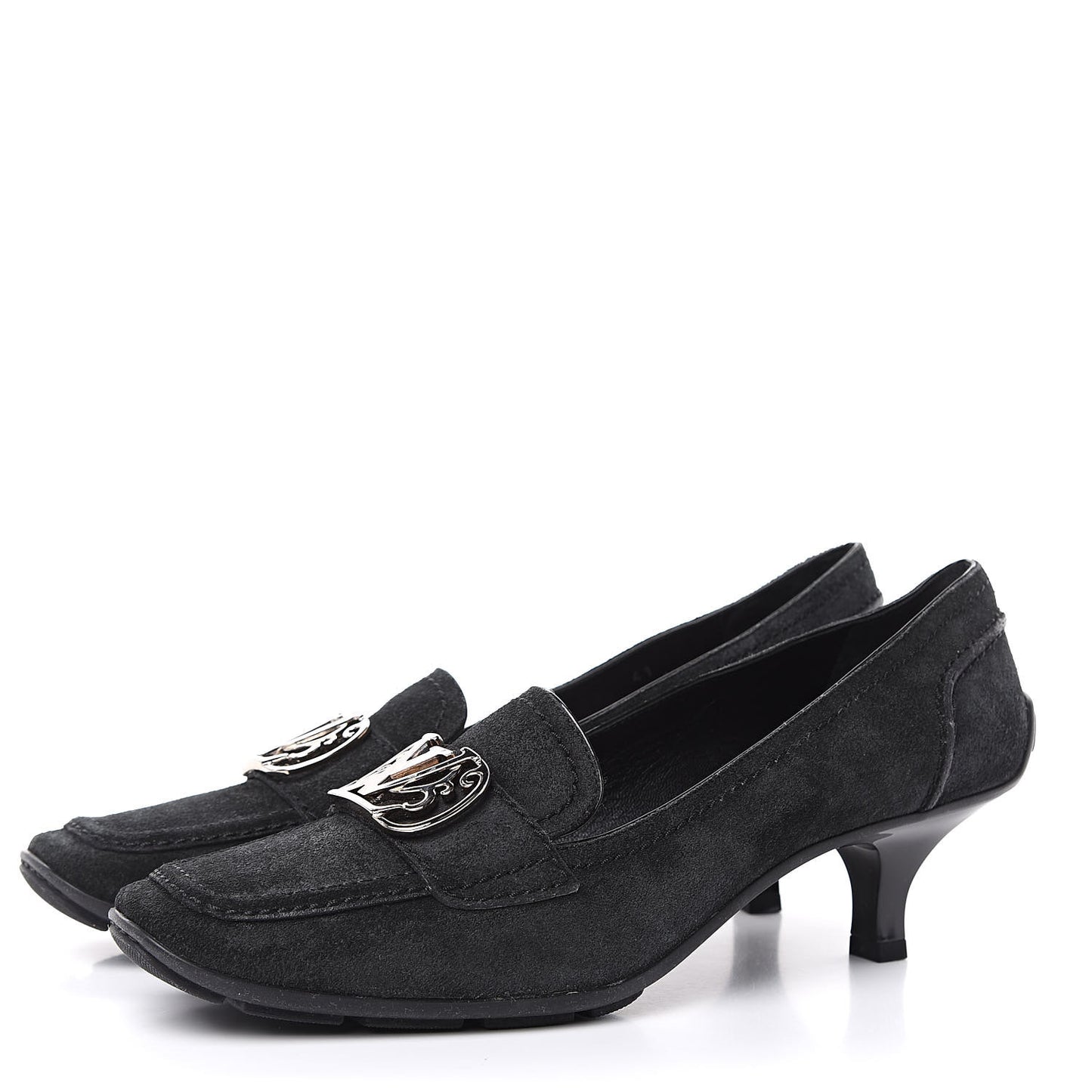 Suede Loafer Pump 41 Black